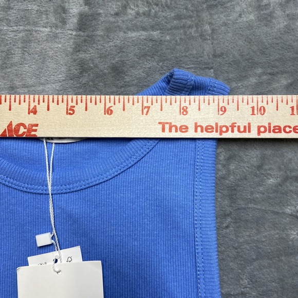 NEW Zara Sleeveless Stretch Ribbed Crop Top Women's Small Blue - Picture 2 of 10
